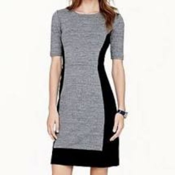 J.Crew Grey with Black Panel Sheath Dress - Picture 1 of 7